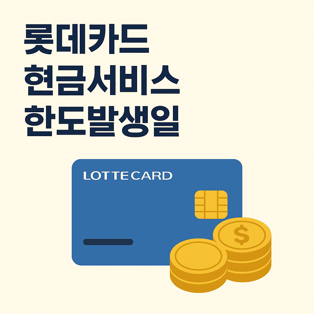 롯데카드 현금서비스 한도발생일 썸네일